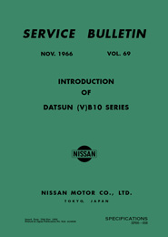 Service Bulletin - Vol. 69 - Introduction of Datsun (V)B10 Series